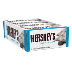 Hershey's Cookies 'N' Creme Chocolate Bars, 1.55 oz, 36 ct
