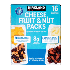 Kirkland Signature Cheese, Fruit & Nut Snack Packs, Variety Pack, 1.5 oz, 16 ct