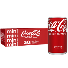 Coca-Cola Mini Cans, 7.5 fl oz, 30 Pack