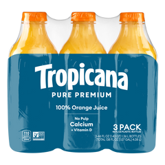 Tropicana Pure Premium 100% Orange Juice with Calcium + Vitamin D, No Pulp, 46 fl oz, 3 ct