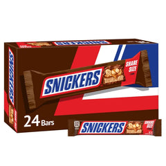 Snickers Chocolate Candy Bar, Share Size, 3.29 oz, 24 ct