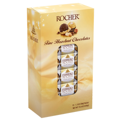 Ferrero Rocher Chocolates, Hazelnut, 1.3 oz, 12 ct