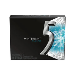 5 Gum Sugar Free Chewing Gum, Wintermint Ascent, 15 Sticks, 10 ct