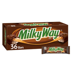 Milky Way Caramel Chocolate Candy Bar, Full Size, 1.84 oz, 36 ct