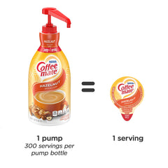 Coffee-mate Liquid Coffee Creamer, Non-Dairy, Hazelnut, 50.7 fl oz, Pump Bottle