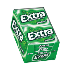 Extra Sugar Free Chewing Gum, Spearmint, Slim Pack, 15 Sticks, 10 ct