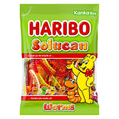 Haribo Sour Worms Gummy Candy, 80g (Halal, Made in Turkey)