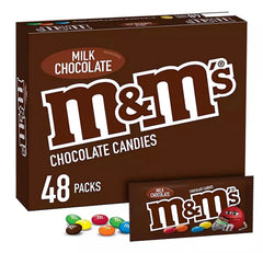 M&M'S Full Size Chocolate Candy, Milk Chocolate, 1.69 oz, 48 ct
