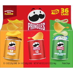 Pringles Grab & Go Potato Crisps, Variety Pack, 36 ct