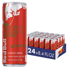 Red Bull Red Edition Energy Drink, Sugar Free, Watermelon, 8.4 fl oz, 24 ct