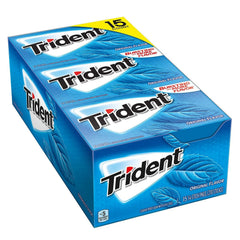 Trident Sugar Free Chewing Gum, Original Flavor, 15 Sticks, 15 ct