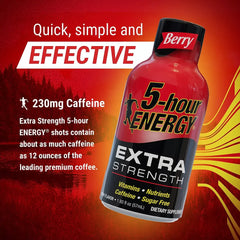 5-hour Energy Shot, Extra Strength, Berry, 1.93 fl oz, 24 ct