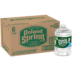 Poland Spring 100% Natural Spring Water, 3 Liter, 6 ct