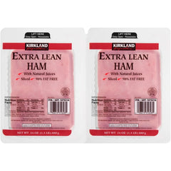 Kirkland Signature Uncured Extra Lean Ham, Sliced, 1.5 lbs, 2 ct