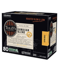 Tully’s Hawaiian Blend Coffee, Extra Bold Medium Roast, Keurig K-Cup Pods, 80 ct