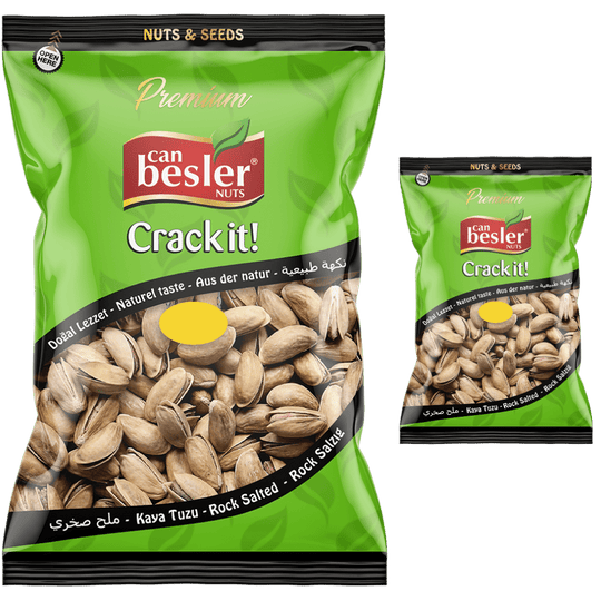 Can Besler Premium Crack It! Roasted Pistachios Rock Salted, 8 oz (227 gr)