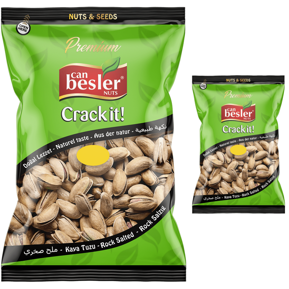 Can Besler Premium Crack It! Roasted Pistachios Rock Salted, 8 oz (227 gr)