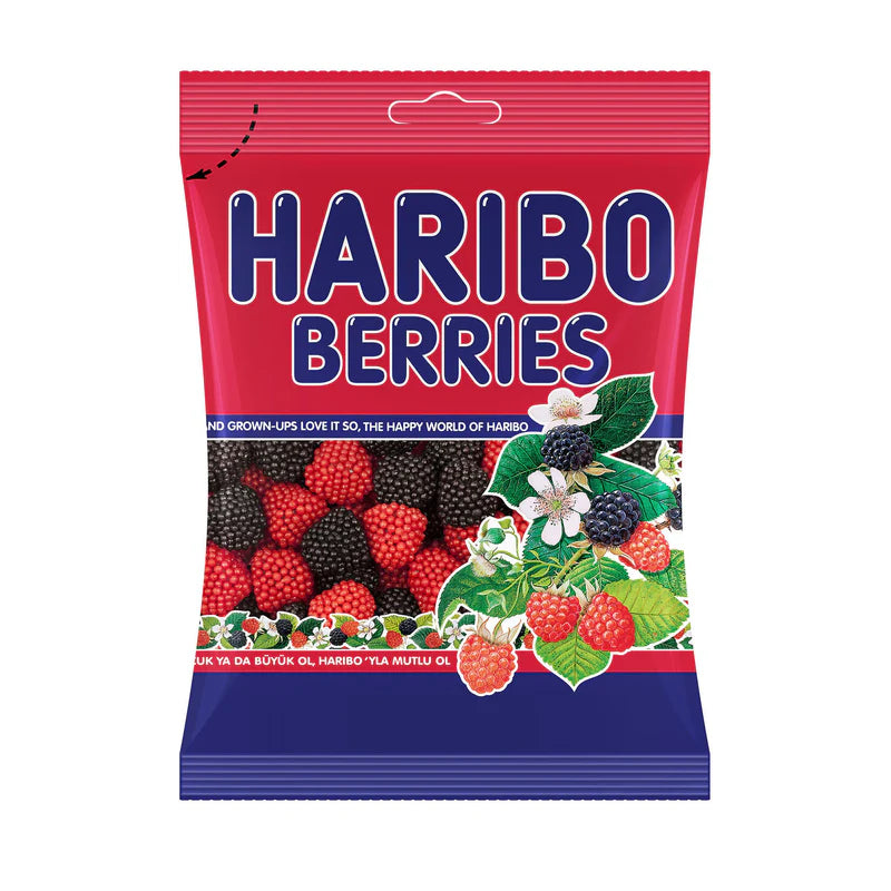 Haribo Berries Gummy Candy, 40g (Halal, Made in Turkey)