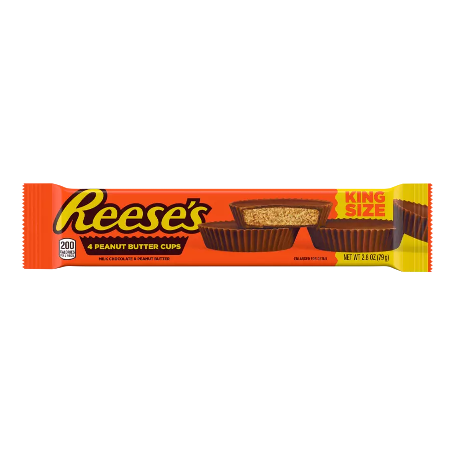 Reese's Peanut Butter Cups, Milk Chocolate, King Size, 2.8 oz, 24 ct