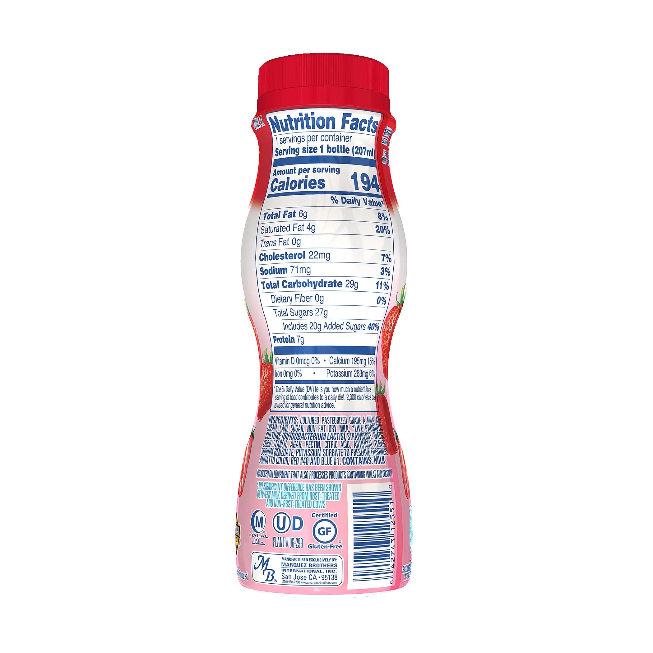 El Mexicano Saborico Yogurt Drink, Strawberry, 7 fl oz, 12 ct