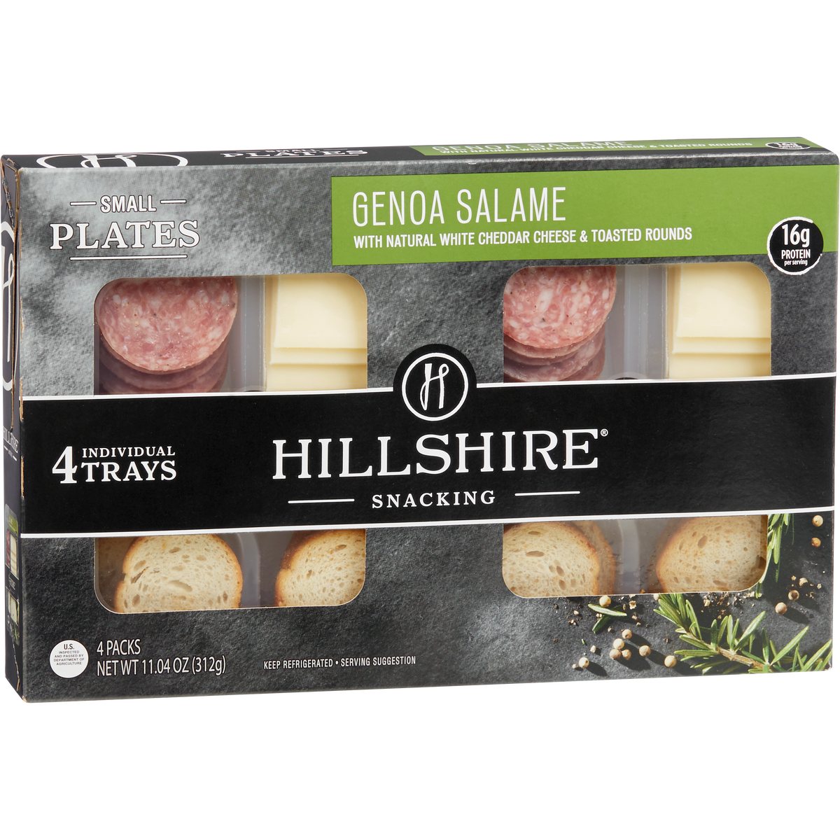 Hillshire Snacking Plates, White Cheddar and Genoa Salame, 4 ct