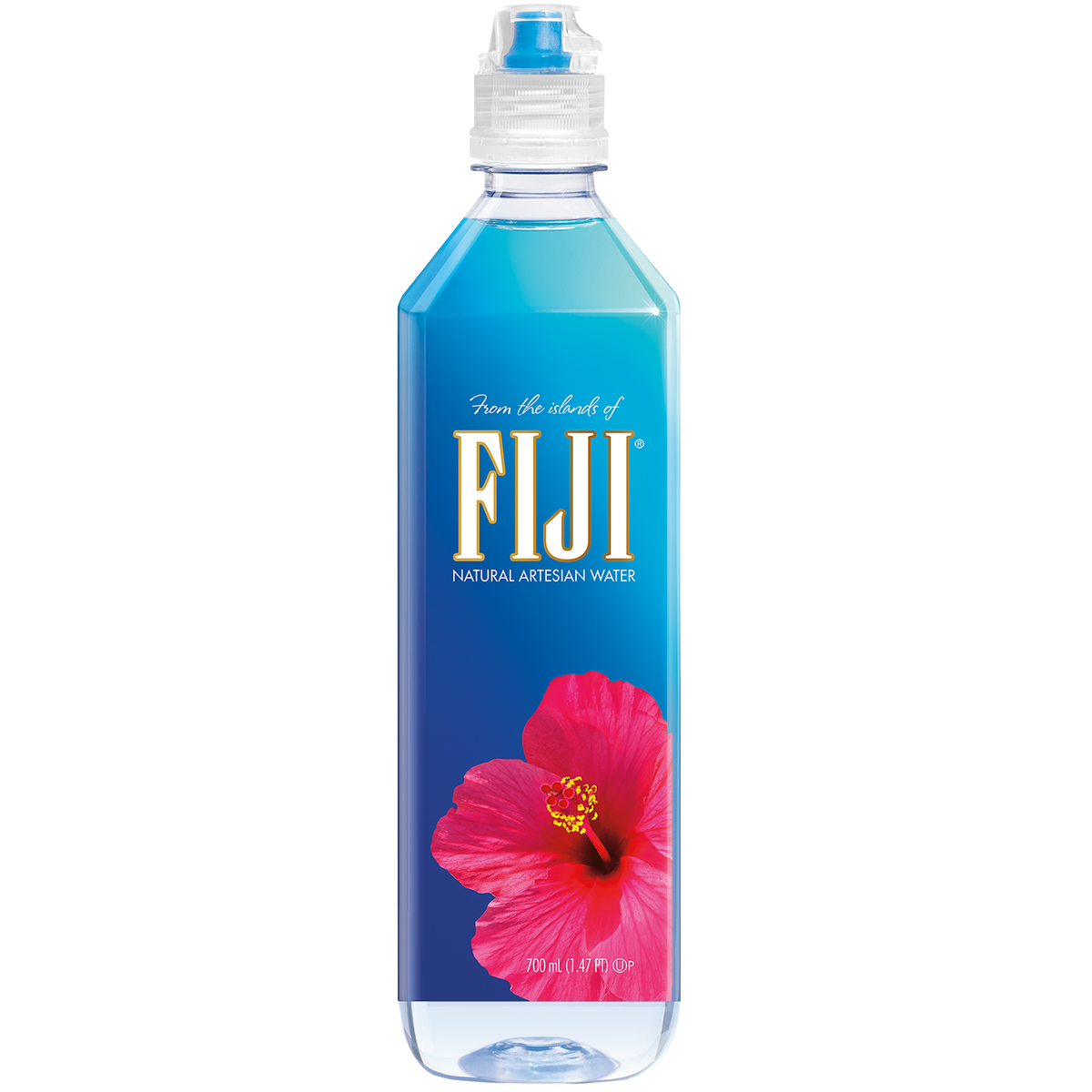 FIJI Natural Artesian Water, Sport Cap, 700mL, 12 ct