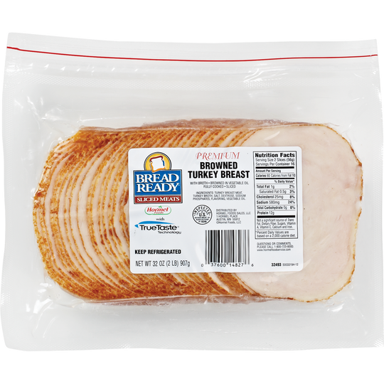 Hormel BREAD READY Browned Turkey Breast, Sliced, 2 lbs
