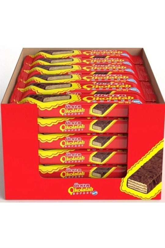 Ulker Chocolate-Coated Wafers, Crispy Layers with Hazelnut Cream Filling, 36Gr x 36 pcs