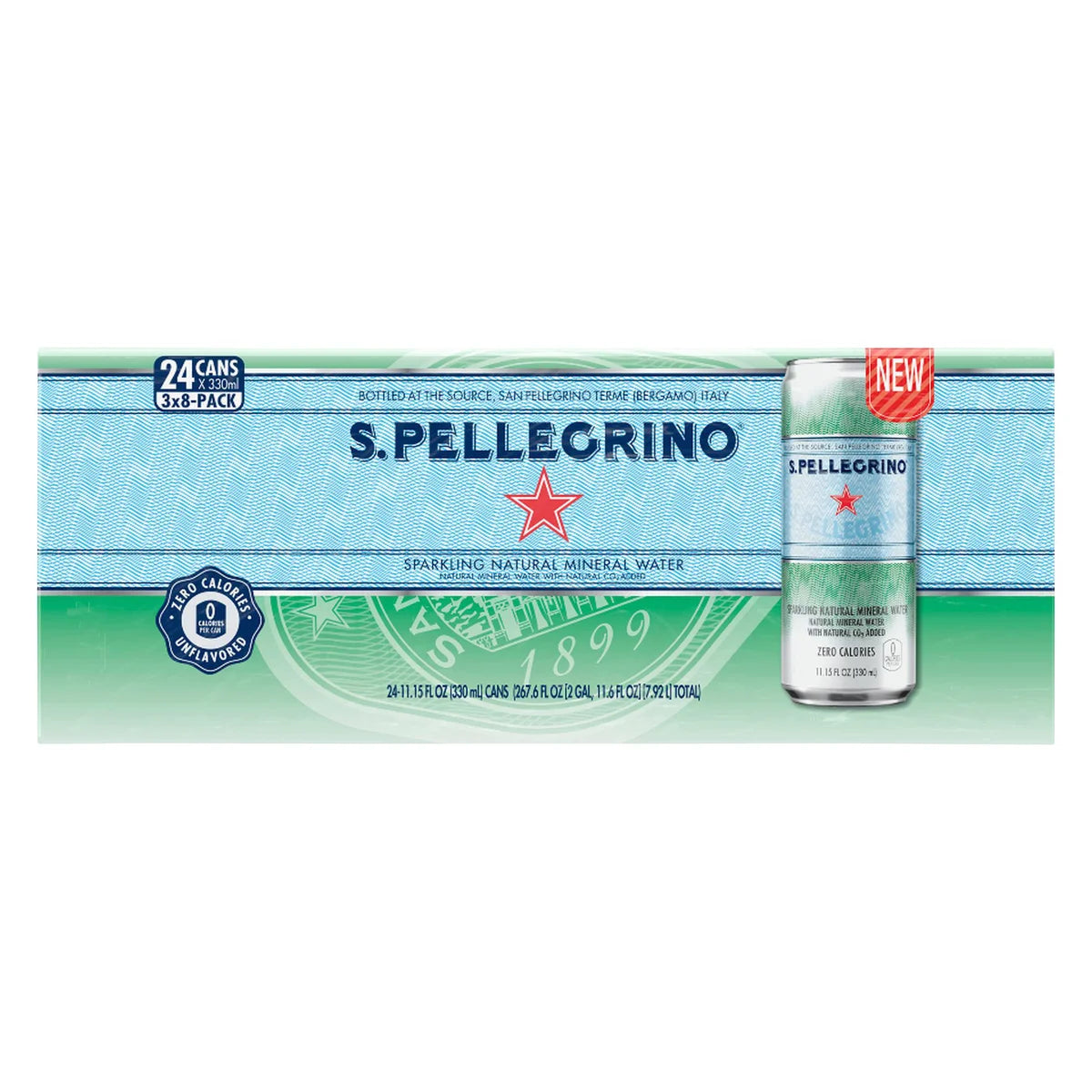 S.Pellegrino Sparkling Natural Mineral Water, 11.15 fl oz, 24 ct