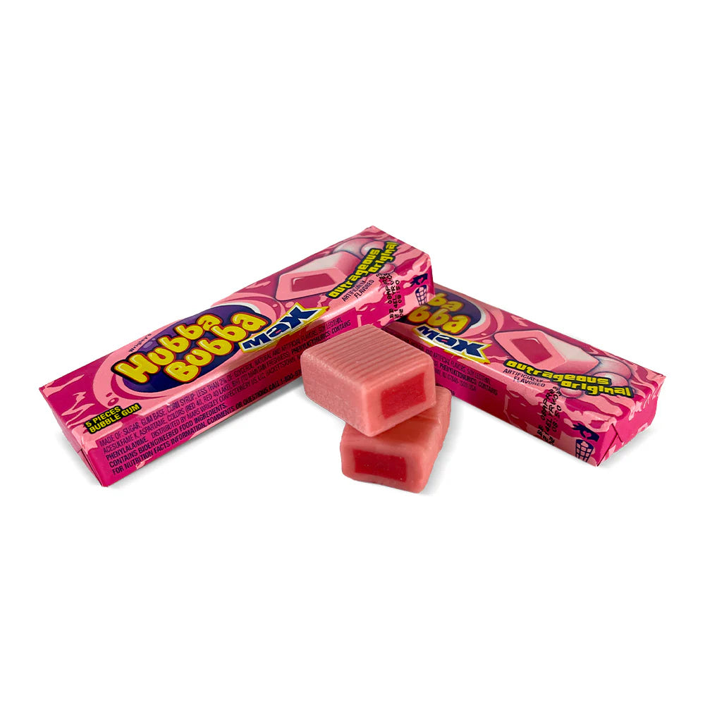 Hubba Bubba Max Chewing Gum, Original Bubble Gum, 5 pieces, 18 ct