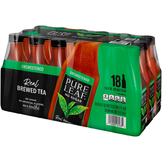 Pure Leaf Real Brewed Black Tea, Unsweetened, 16.9 fl oz, 18 ct