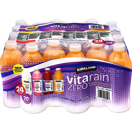 Kirkland Signature Vita Rain Zero, Variety Pack, 20 fl oz, 24 ct