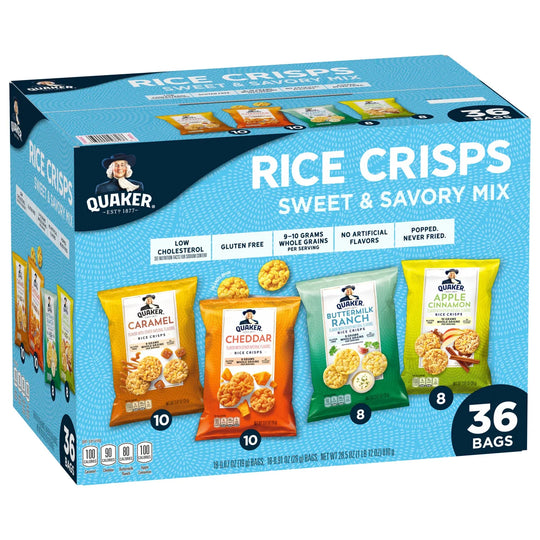Quaker Rice Crisps, Variety Pack, 36 ct
