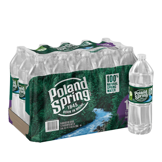 Poland Spring 100% Natural Spring Water, 1 Liter, 15 ct