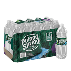 Poland Spring 100% Natural Spring Water, 1 Liter, 15 ct