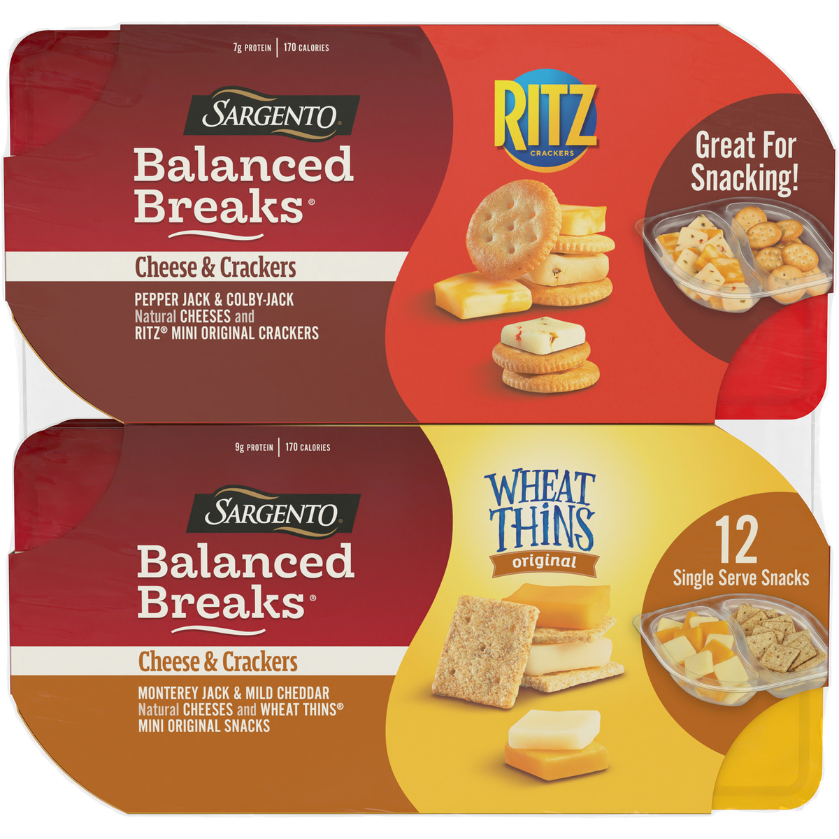 Sargento Balanced Breaks Cheese & Crackers, Variety Pack, 1.5 oz, 12 ct