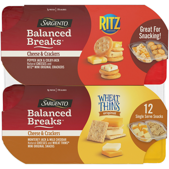 Sargento Balanced Breaks Cheese & Crackers, Variety Pack, 1.5 oz, 12 ct