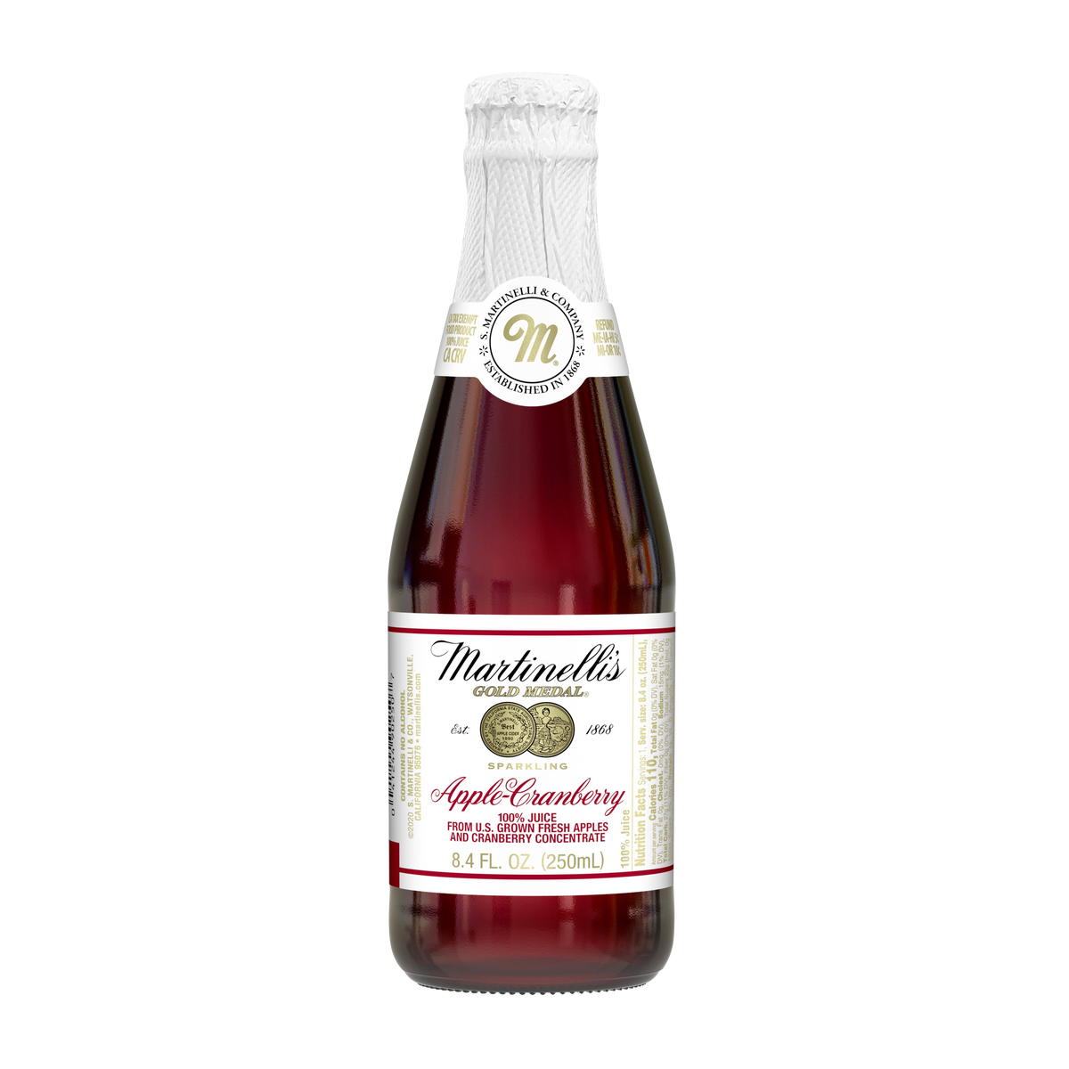 Martinelli's Sparkling Juice, Apple Cranberry, 8.4 fl oz, 12 ct