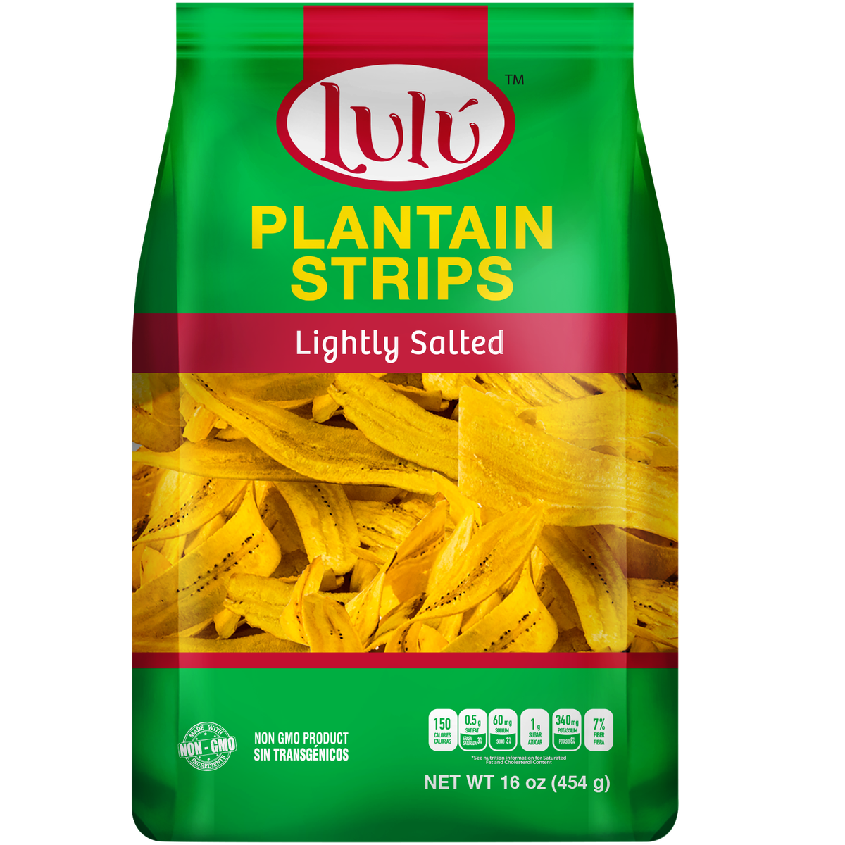 Lulu Plantain Strips, Lightly Salted, 16 oz