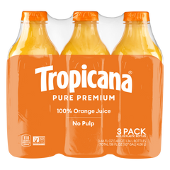 Tropicana Pure Premium 100% Orange Juice, No Pulp, 46 fl oz, 3 ct
