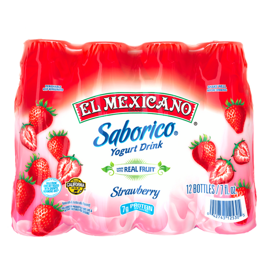 El Mexicano Saborico Yogurt Drink, Strawberry, 7 fl oz, 12 ct