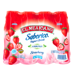 El Mexicano Saborico Yogurt Drink, Strawberry, 7 fl oz, 12 ct