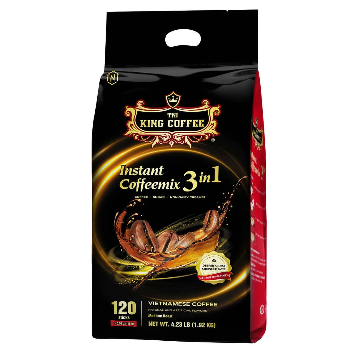 TNI King Coffee 3-in-1 Instant Coffeemix Sticks, Medium Roast, 0.56 oz, 120 ct