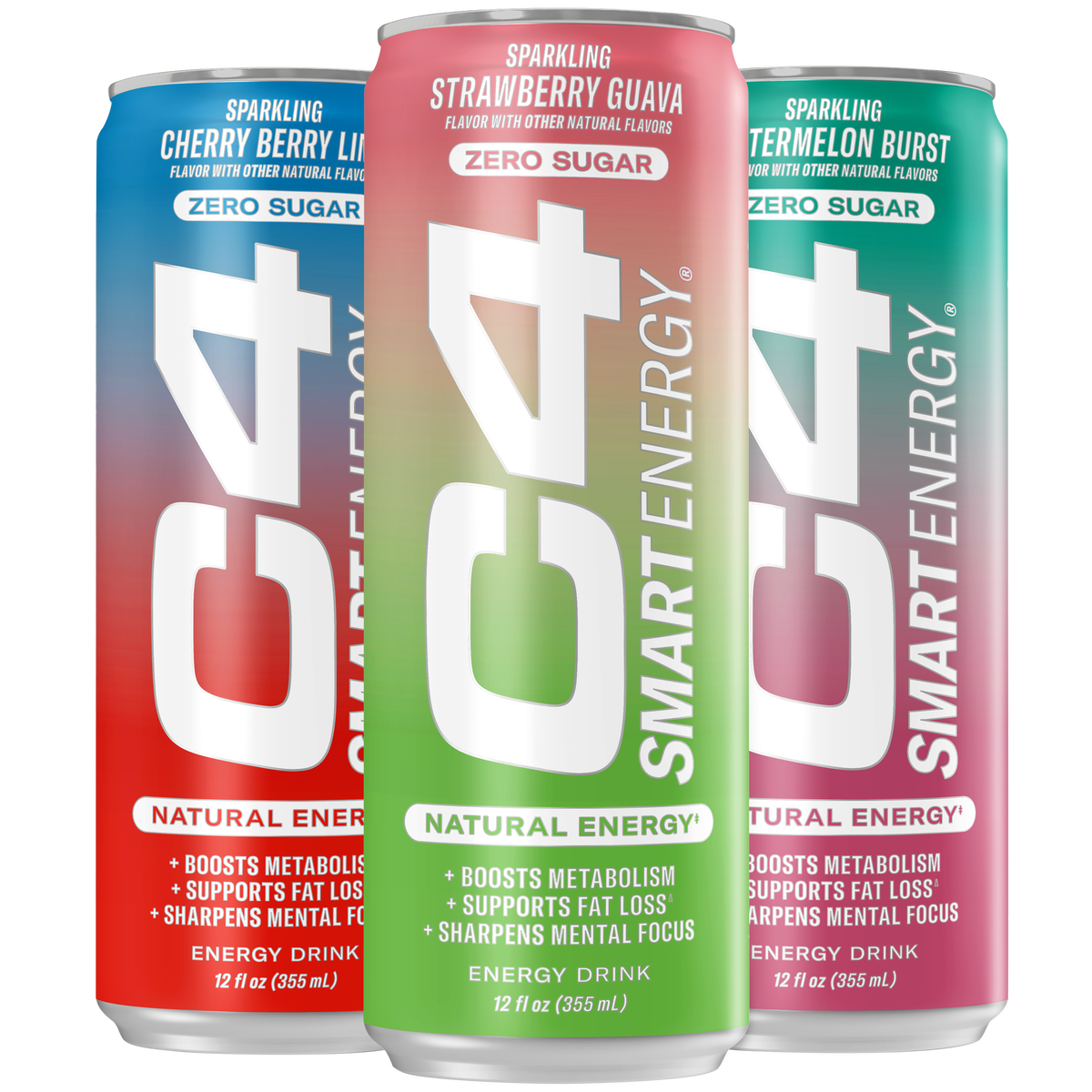 C4 Smart Energy Drink, Zero Sugar, Variety Pack, 12 fl oz, 15 ct