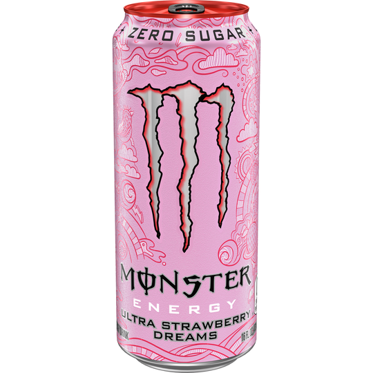 Monster Energy Drink, Zero Sugar, Ultra Strawberry Dreams, 16 fl oz, 24 ct