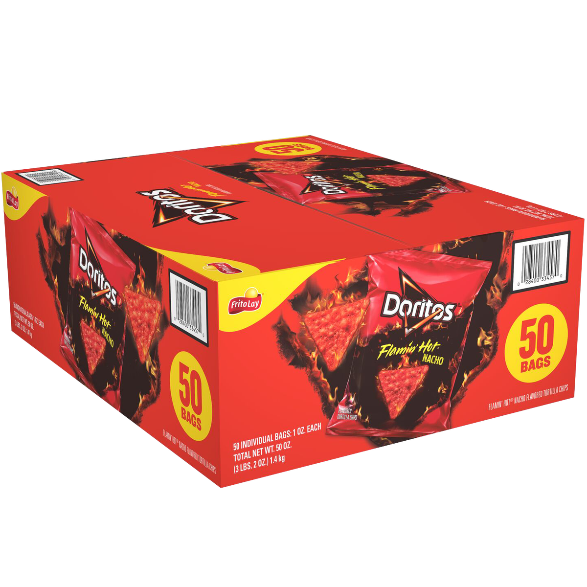 Doritos Tortilla Chips, Flamin' Hot Nacho, 1.0 oz, 50 ct
