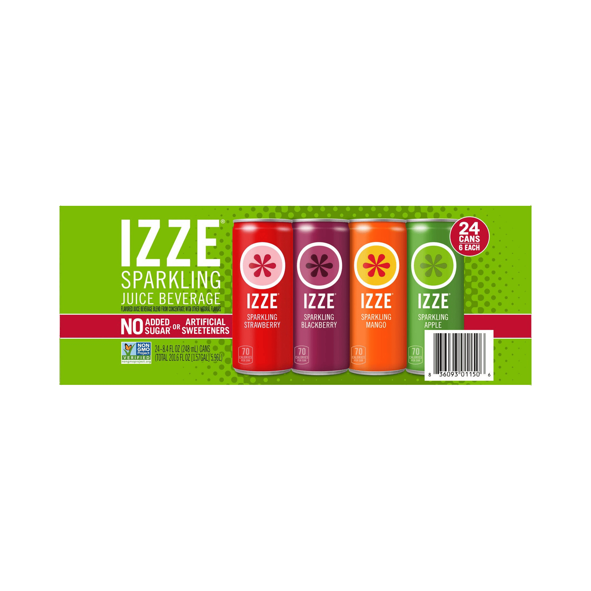 IZZE Sparkling Juice Beverage, Variety Pack, 8.4 fl oz, 24 ct