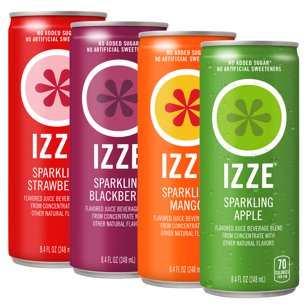 IZZE Sparkling Juice Beverage, Variety Pack, 8.4 fl oz, 24 ct