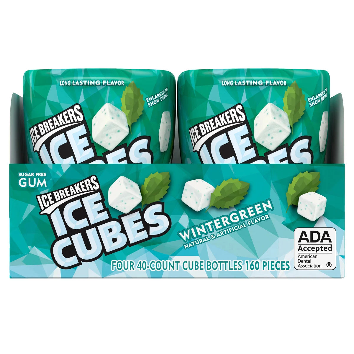 Ice Breakers Ice Cubes Sugar Free Gum, Wintergreen, 40 pieces, 4 ct