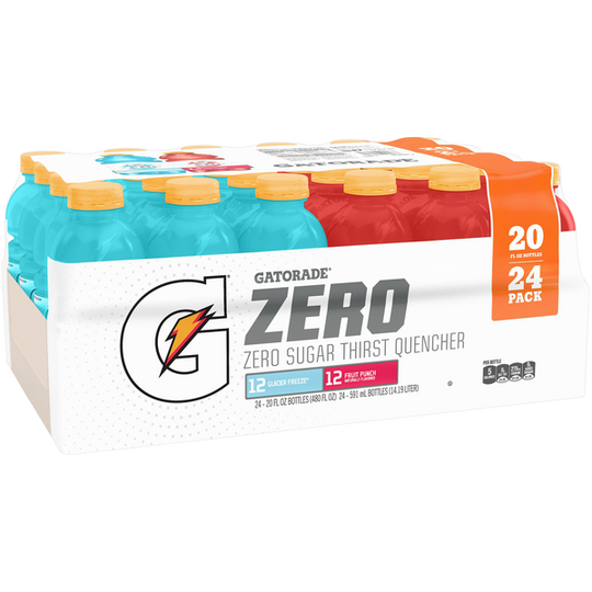 Gatorade Zero Thirst Quencher, Variety Pack, 20 fl oz, 24 ct